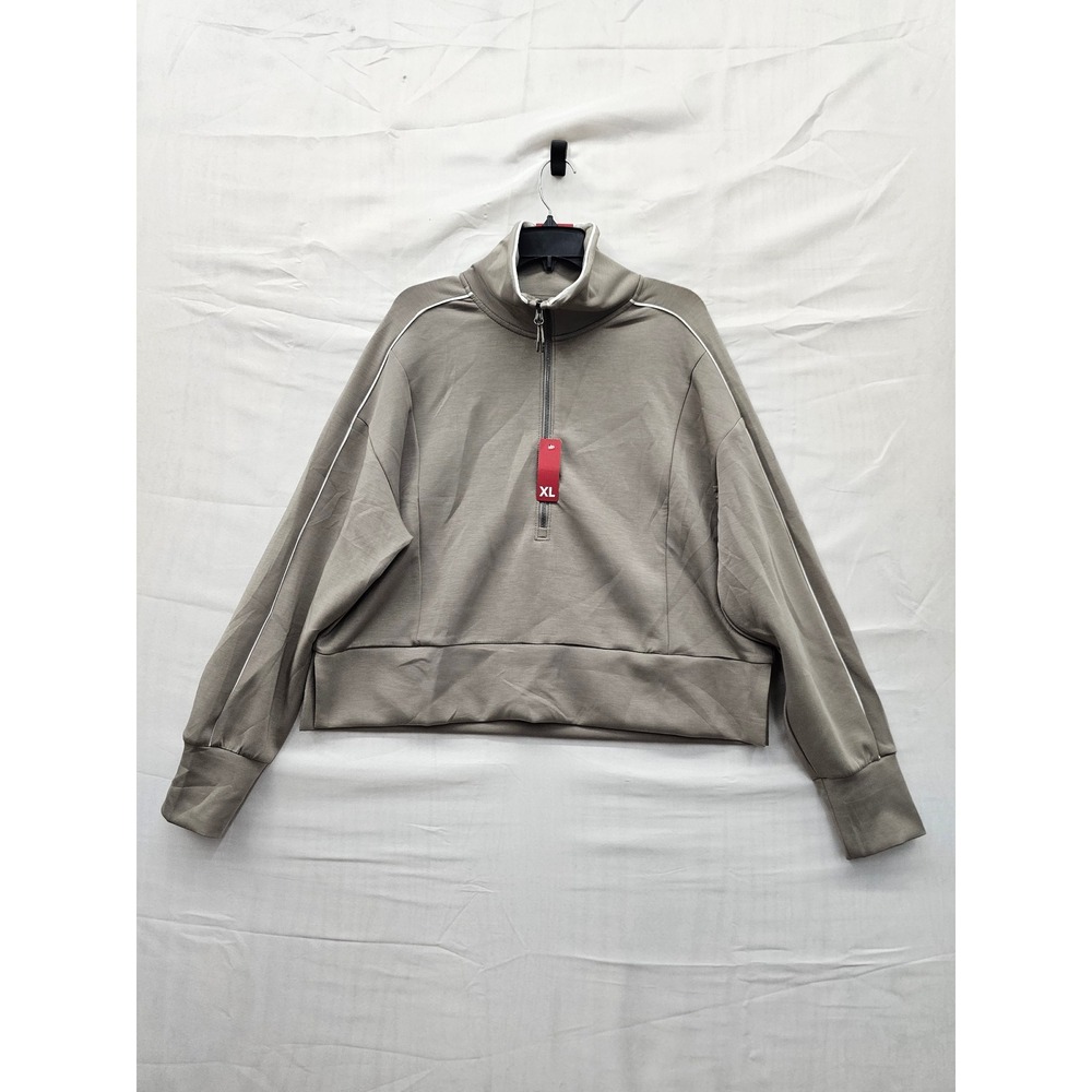 Member's Mark‎ Womens Sandwash Half Zip Pullover Grey Modal Blend Casual Size XL